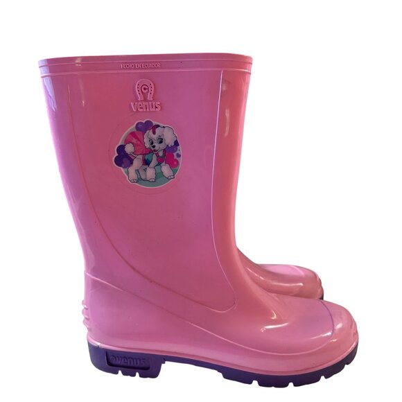 Venus Kids Pink Rain Boots with Puppy Graphic Girls Size‎ 2.5 - Picture 3 of 8